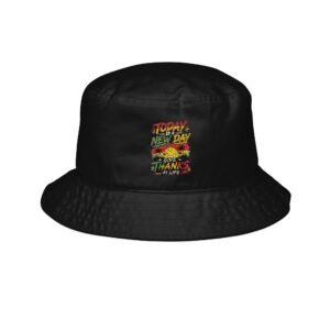 Bucket Hat — Tropical Graphic ("Today Is a New Day")