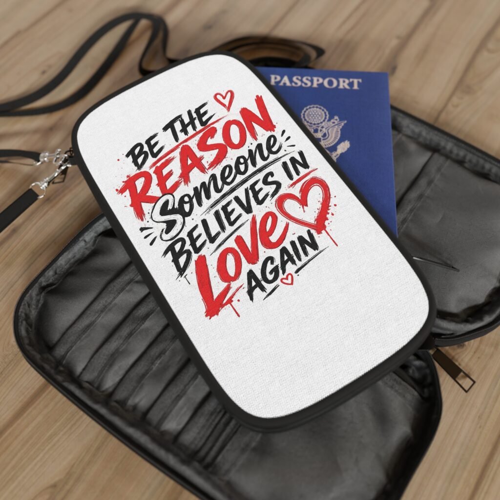 Passport Wallet — "Be the Reason Someone Believes in Love Again" Travel Document Holder