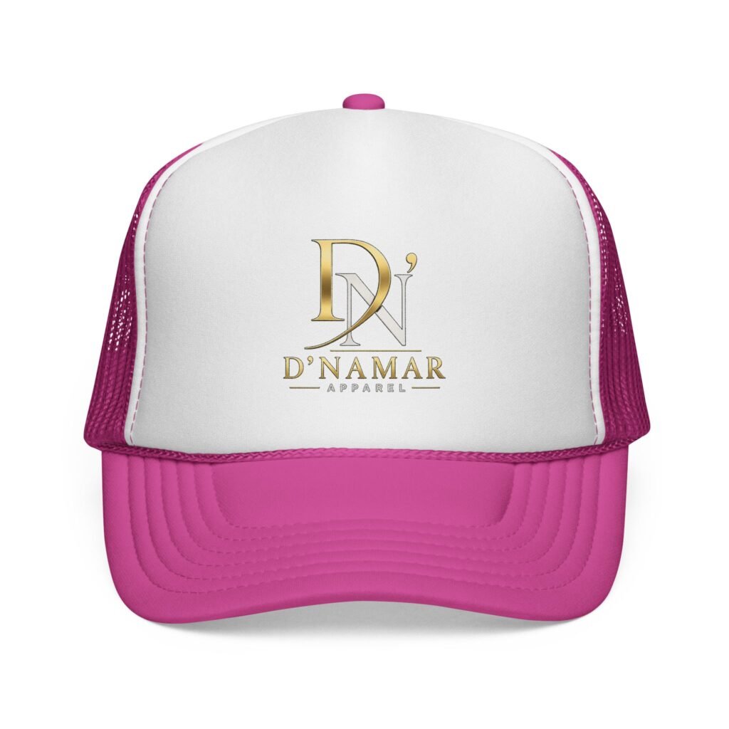 Gold D'Namár Logo Trucker Cap | Mesh Back Baseball Hat