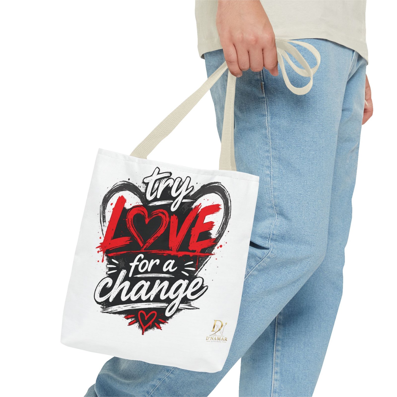 Try Love for a Change Tote Bag — Inspirational 'Be the Reason Someone Believes in Love Again' Canvas Tote - Image 15