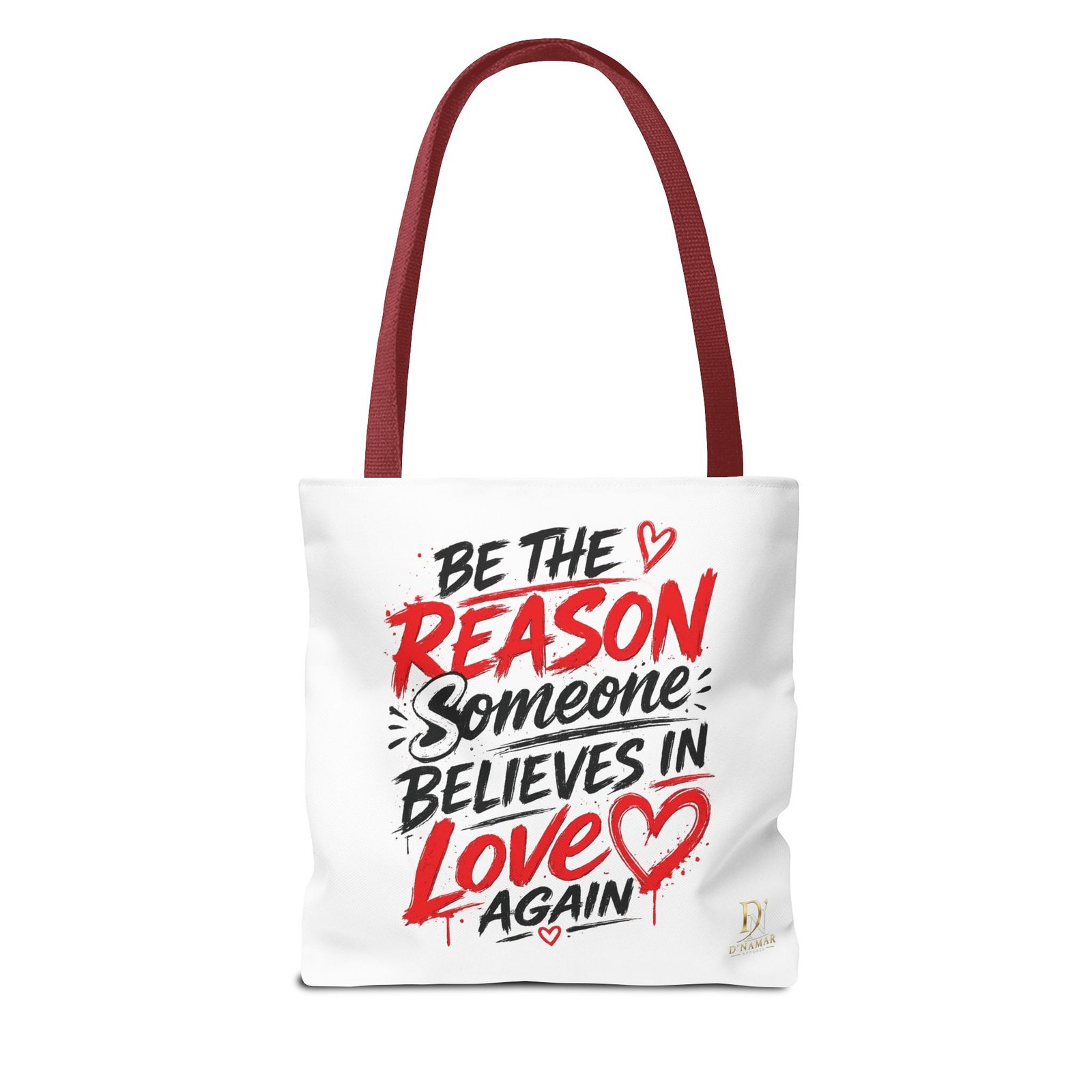 Try Love for a Change Tote Bag — Inspirational 'Be the Reason Someone Believes in Love Again' Canvas Tote - Image 6