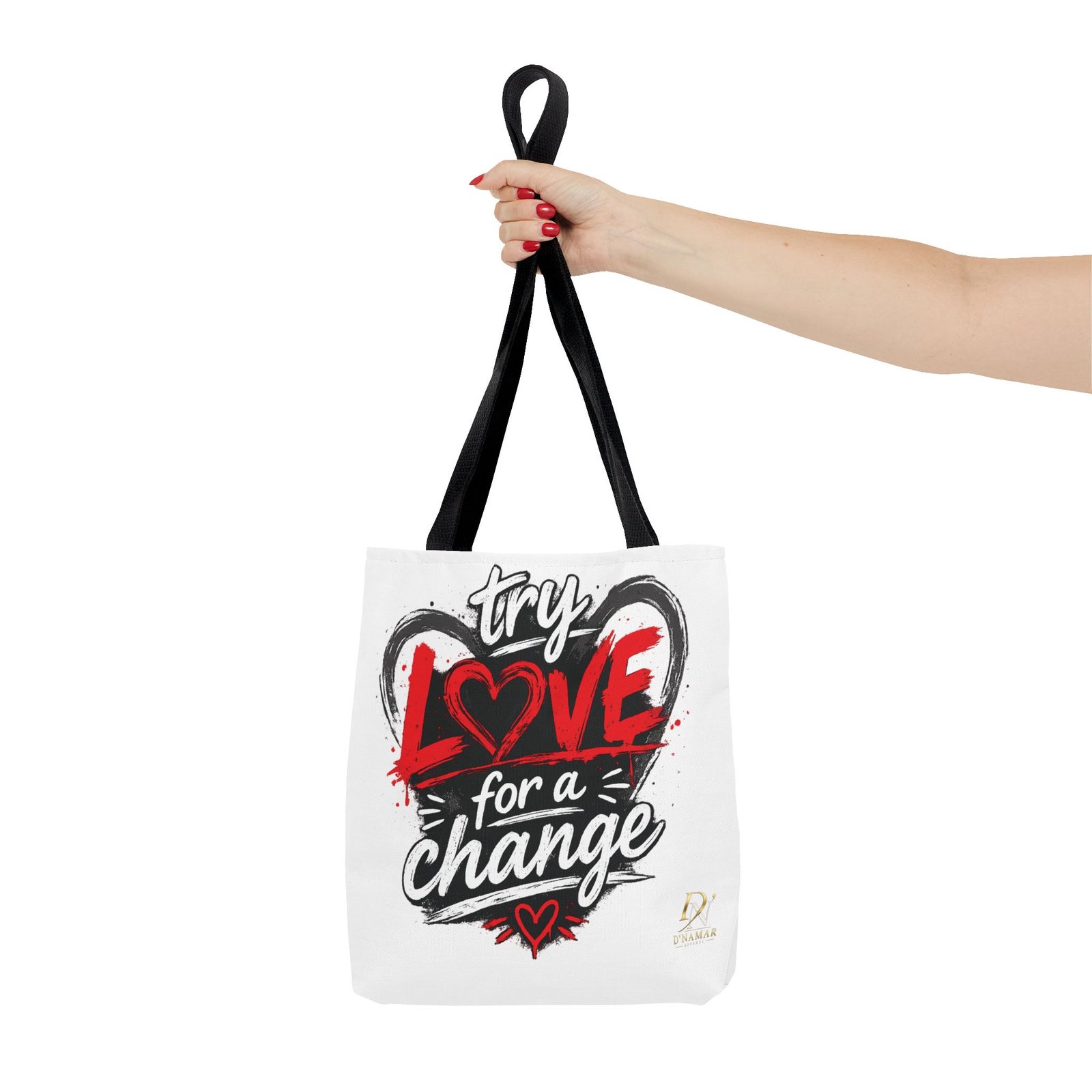 Try Love for a Change Tote Bag — Inspirational 'Be the Reason Someone Believes in Love Again' Canvas Tote - Image 4