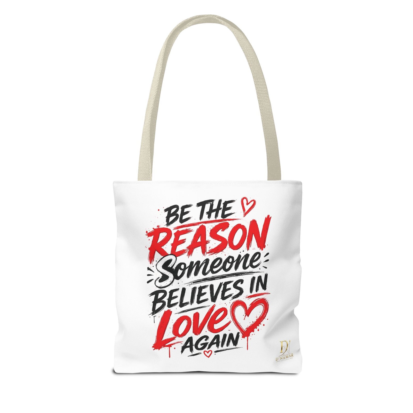 Try Love for a Change Tote Bag — Inspirational 'Be the Reason Someone Believes in Love Again' Canvas Tote - Image 14