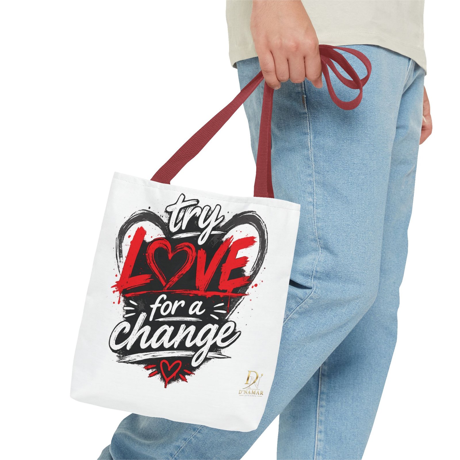 Try Love for a Change Tote Bag — Inspirational 'Be the Reason Someone Believes in Love Again' Canvas Tote - Image 7