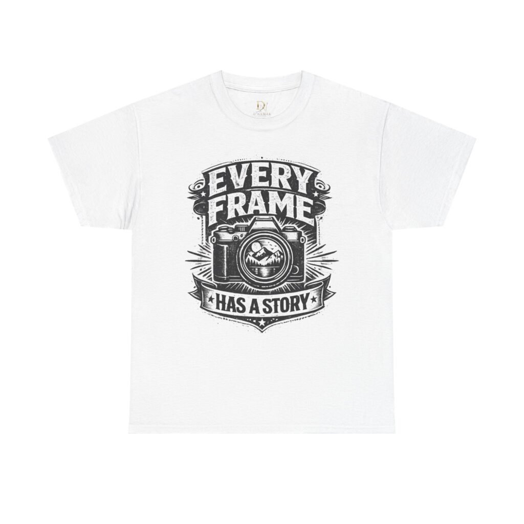 Photography T-Shirt – "Every Frame Has a Story" Vintage Camera Tee