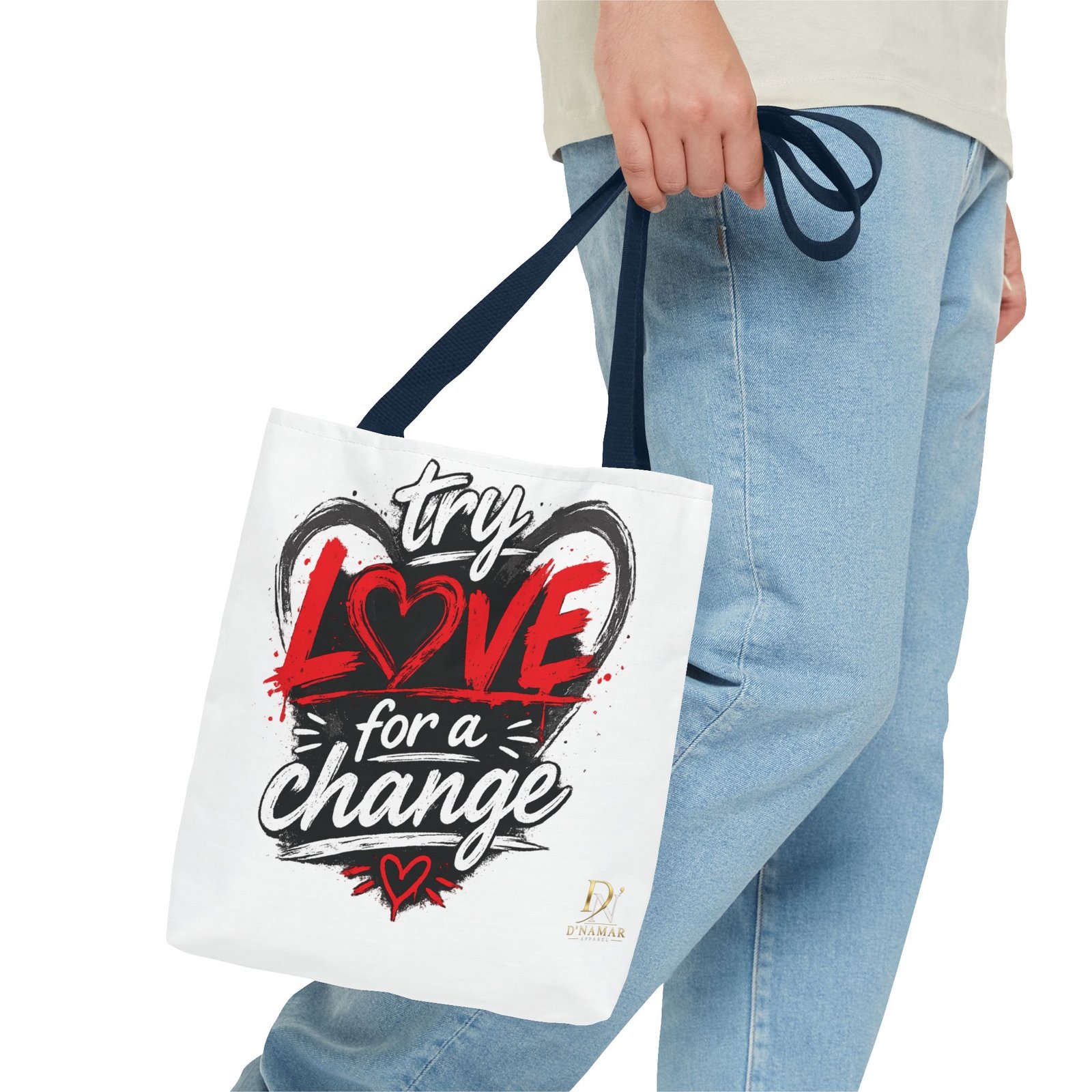 Try Love for a Change Tote Bag — Inspirational 'Be the Reason Someone Believes in Love Again' Canvas Tote - Image 19