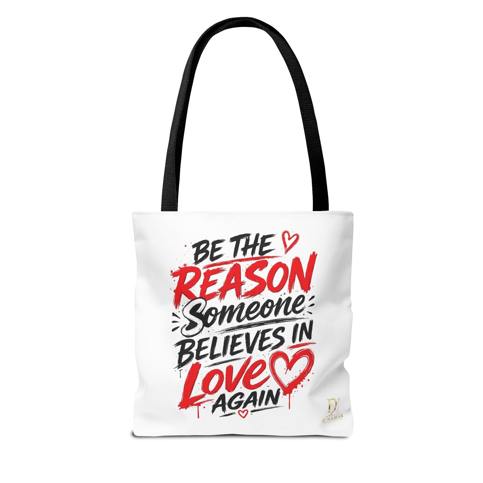 Try Love for a Change Tote Bag — Inspirational 'Be the Reason Someone Believes in Love Again' Canvas Tote - Image 2