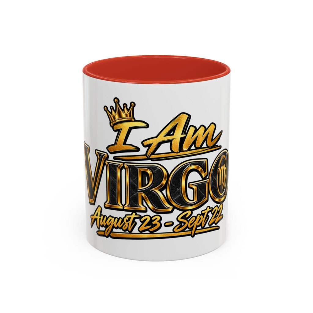Virgo Accent Coffee Mug — "I Am Virgo" Zodiac Birthday Gift (Aug 23–Sep 22)